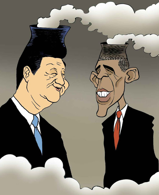 Obama com o presidente da China comunista Xi Jinping: propostas altamente ideologizadas se prestam a todas as blagues