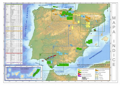 Mapa das jazidas não-convencionais espanholas