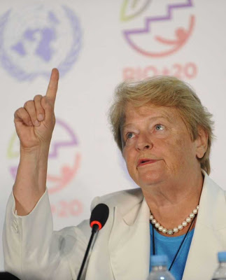 Ex-primeira ministra da Noruega Gro Brundtland formulou  o conceito talismânico de "desenvolvimento sustentavel"  Foto Fabio Rodrigues Pozzebom-ABR