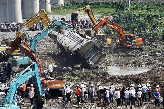Governo fez desaparecer sem investigação os resto do trem-bala de Whenzhou.