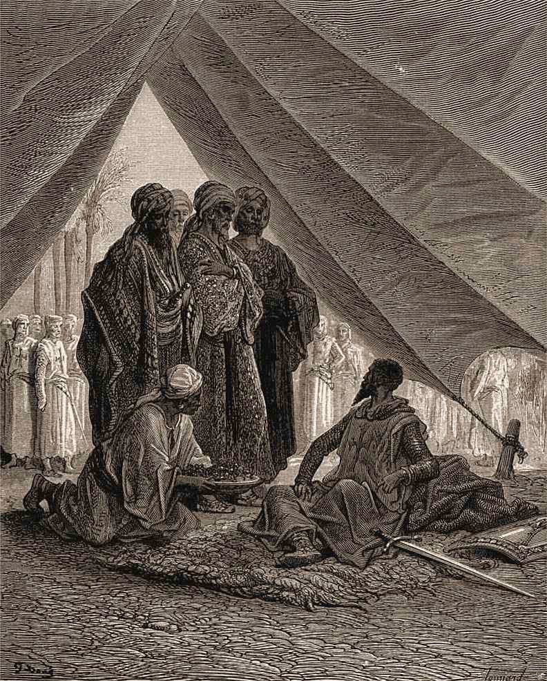 Godofredo de Bouillon recebe os emires em sua tenda. Gustave Doré (1832 — 1883)