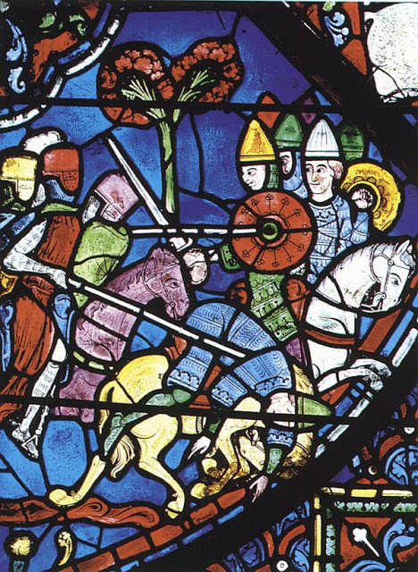 Batalha de Roncesvales. Vitral da Catedral de Chartres.