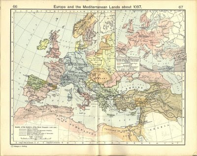 Mapa da Europa no tempo da primeira Cruzada
